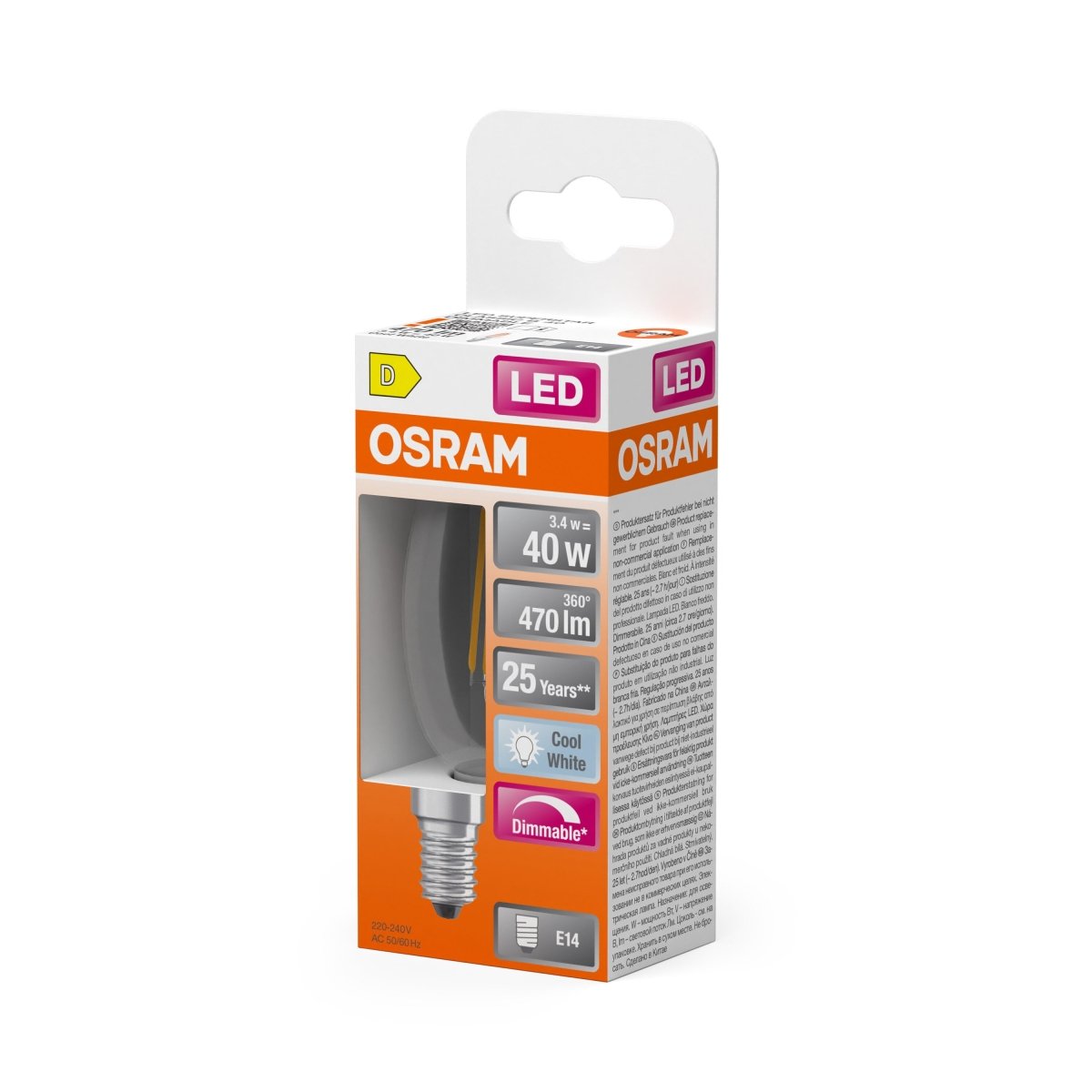Plafon LED OSRAM LED Superstar Classic B 40 Filament DIM 3.4W 840 Clear E14 - Poland LEDVANCE e - shop 4099854445675
