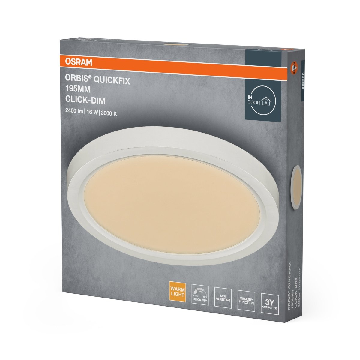 Plafon LED OSRAM Orbis Quickfix 195mm 16W Click Dim 830 biały - Poland LEDVANCE e - shop 4099854603884