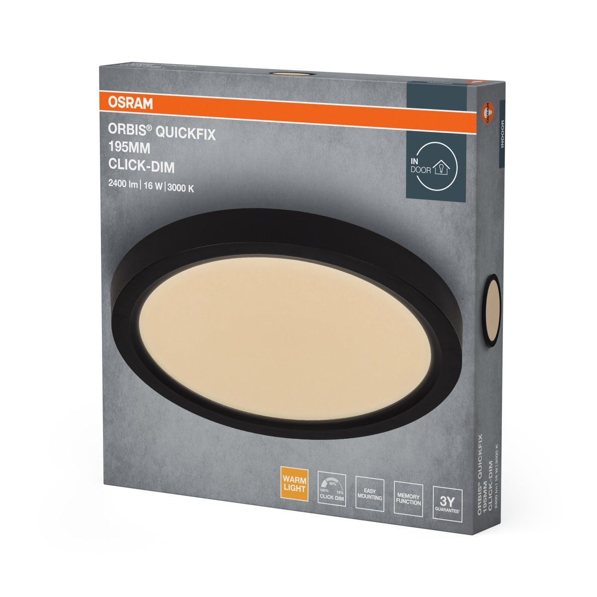 Plafon LED OSRAM Orbis Quickfix 195mm 16W Click Dim 830 czarny - Poland LEDVANCE e - shop 4099854603860