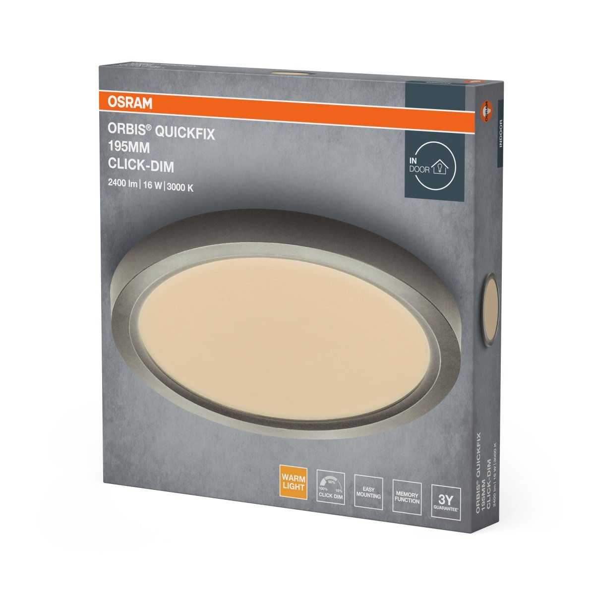 Plafon LED OSRAM Orbis Quickfix 195mm 16W Click Dim 830 Silver - Poland LEDVANCE e - shop 4099854604003