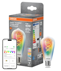 Plafon LED OSRAM SMART+ MATTER Filament Multicolor Classic Edison 40 4.8W E27 - Poland LEDVANCE e - shop 4058075850781