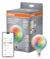 Plafon LED OSRAM SMART+ MATTER Filament Multicolor Classic Globe 125 40 4.8W E27 - Poland LEDVANCE e - shop 4058075850804