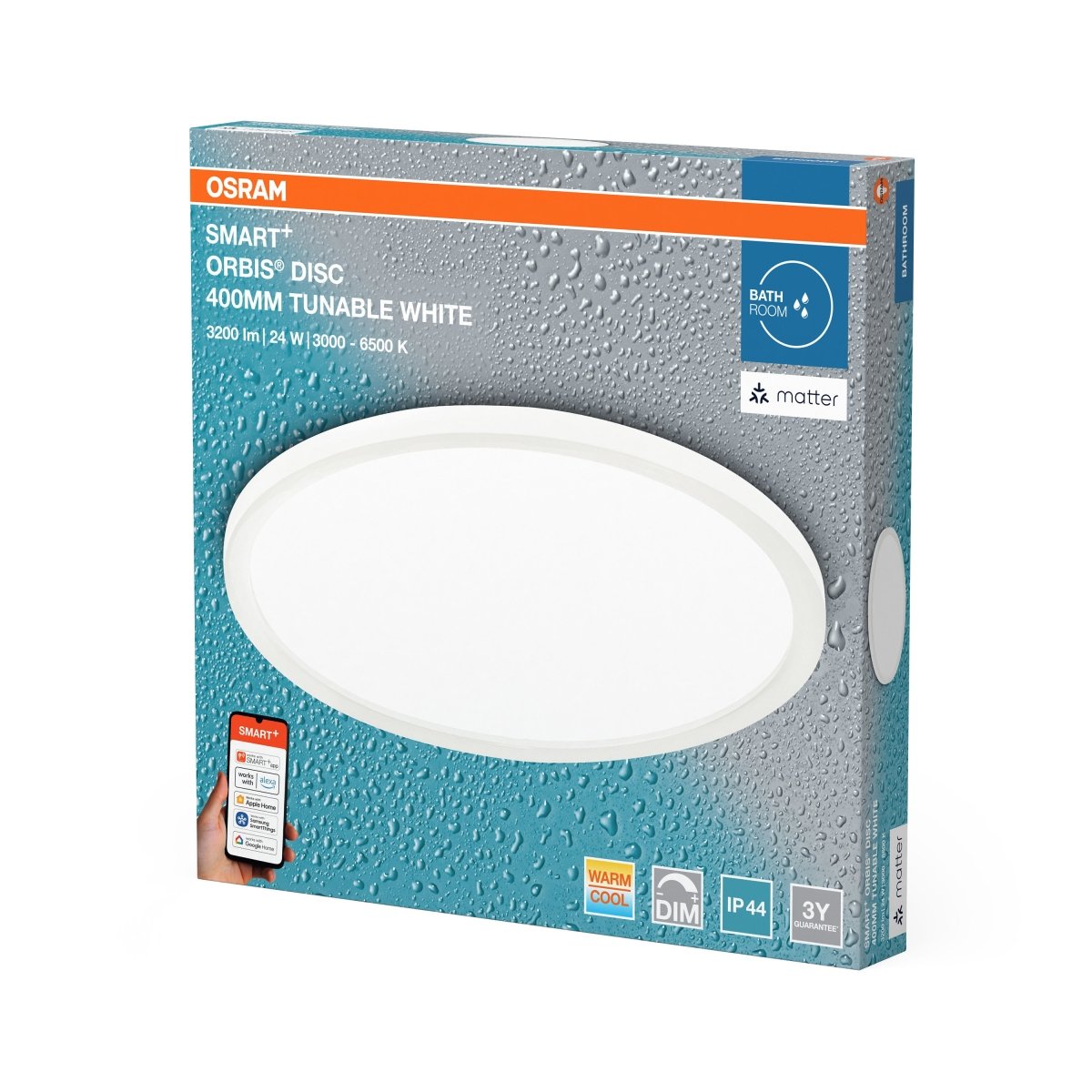 Plafon LED OSRAM SMART+ MATTER Orbis Disc IP44 400mm Tunable biały ...