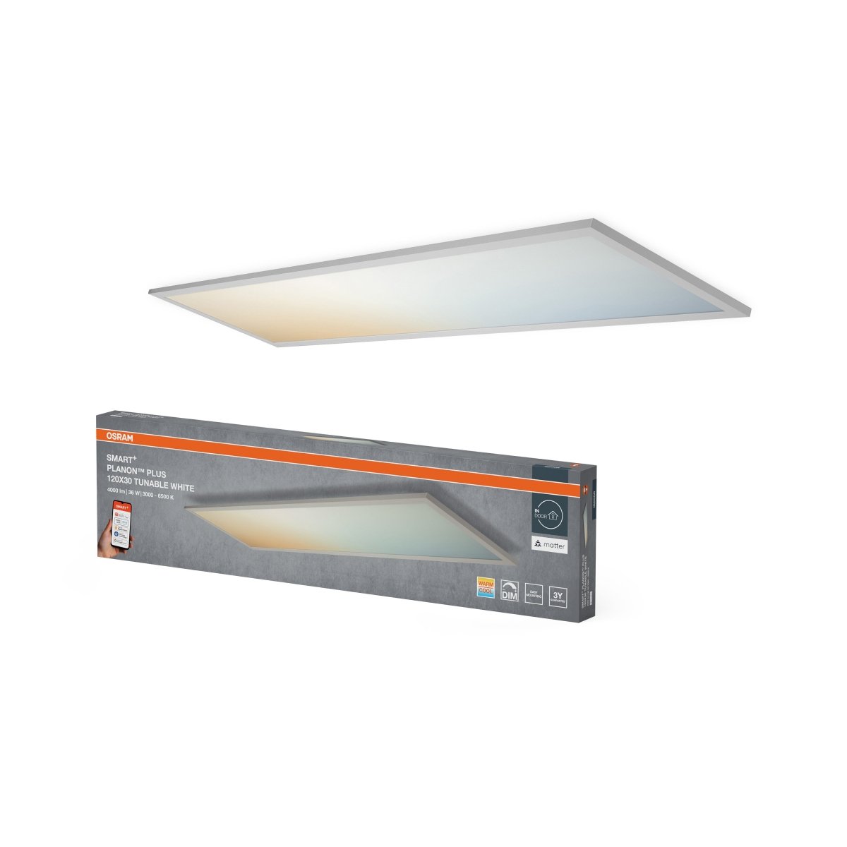 Plafon LED OSRAM SMART+ MATTER Planon Plus Tunable biały 1200x300mm - Poland LEDVANCE e - shop 4099854471254