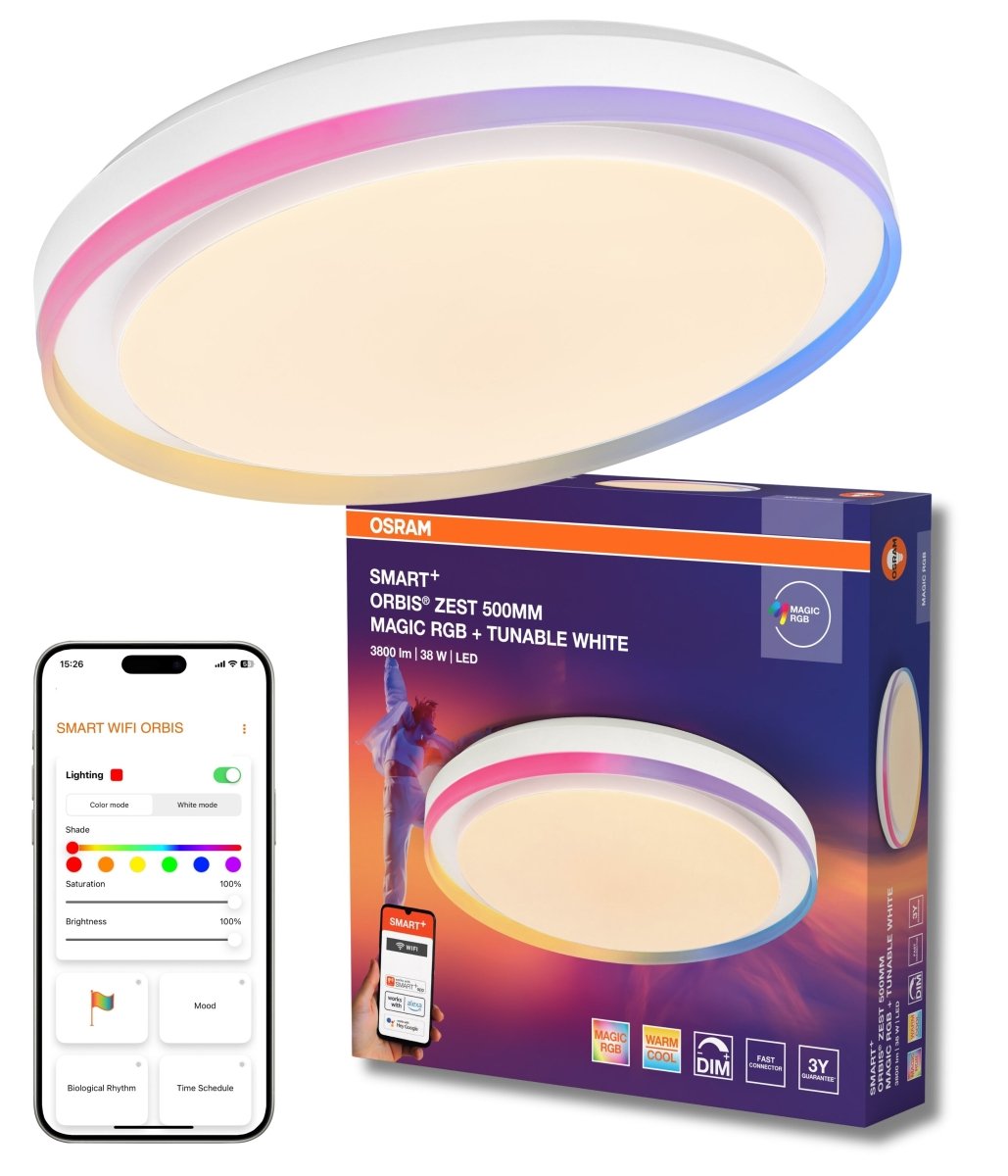 Plafon LED OSRAM Smart+ Wifi Orbis ZEST RGB 500mm biały - Poland LEDVANCE e - shop 4099854472374