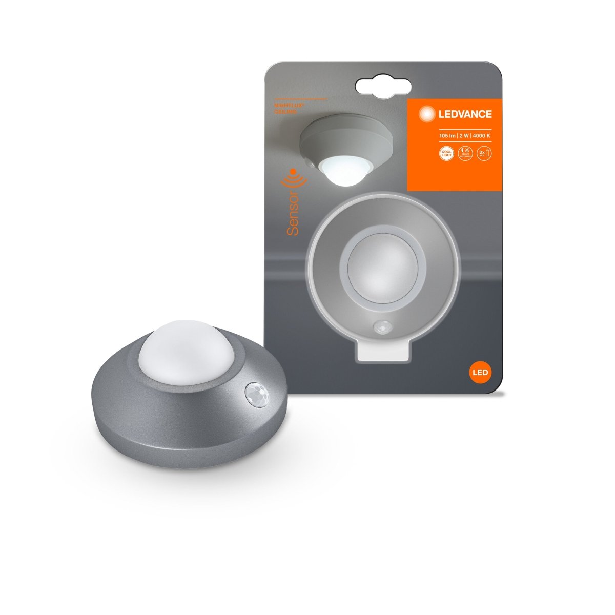 Przenośna lampka LED NIGHTLUX Ceiling Silver - Poland LEDVANCE e-shop 4058075270855