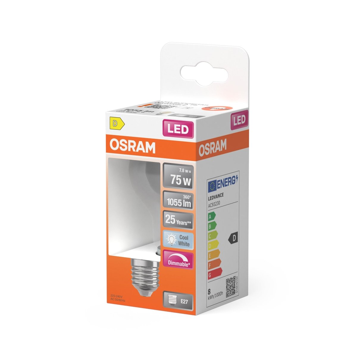 Ściemnialna Lampa LED klas. krztałt E27 7,5W 4000K 1055lm - Poland LEDVANCE e-shop 4058075434967