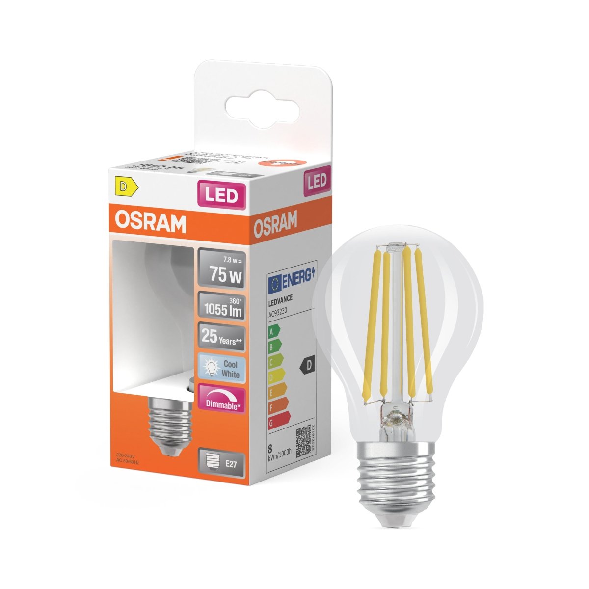 Ściemnialna Lampa LED klas. krztałt E27 7,5W 4000K 1055lm - Poland LEDVANCE e-shop 4058075434967