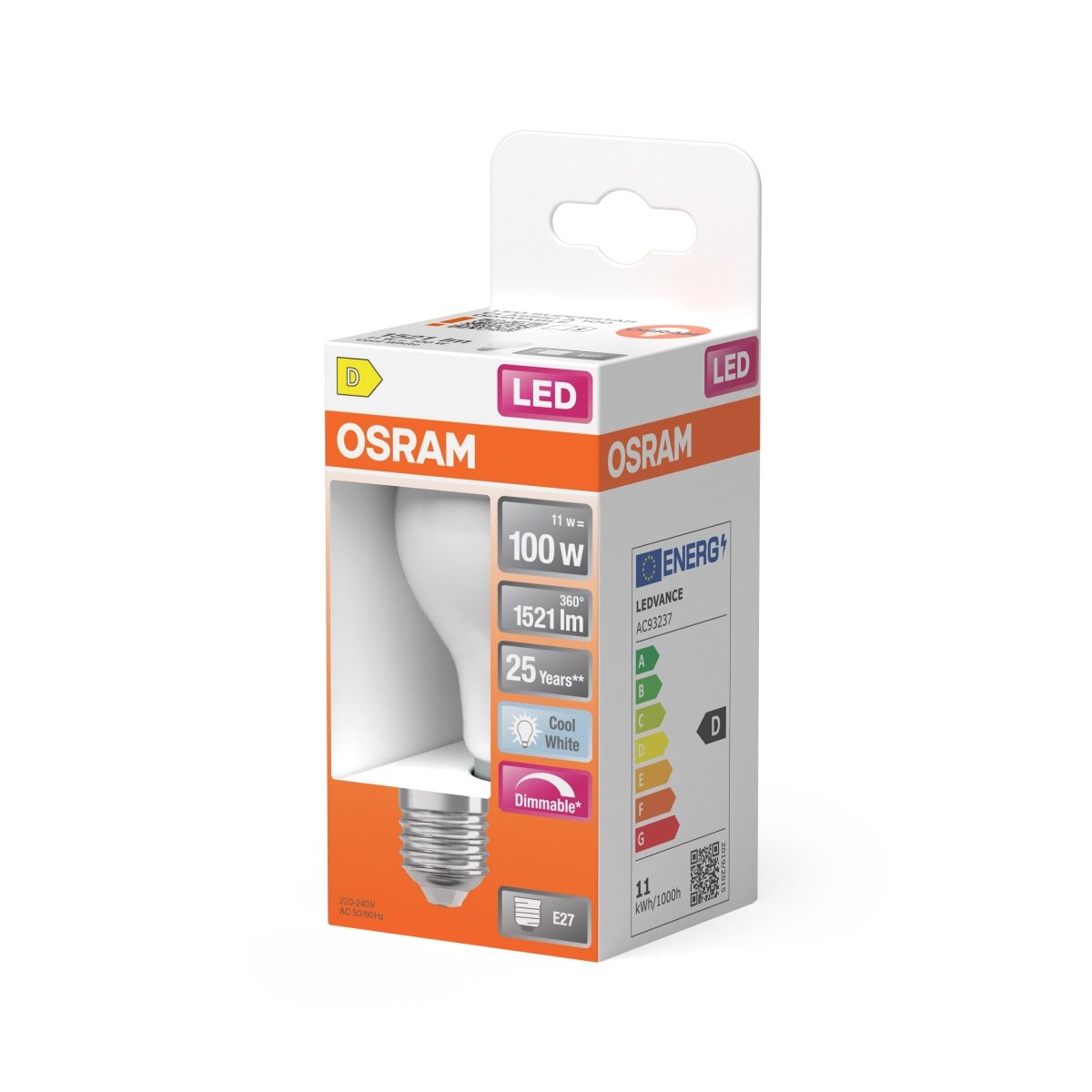 Ściemnialna Lampa LED Klasyczny krztałt E27 11 W 4000K 1521 - Poland LEDVANCE e-shop 4058075434707
