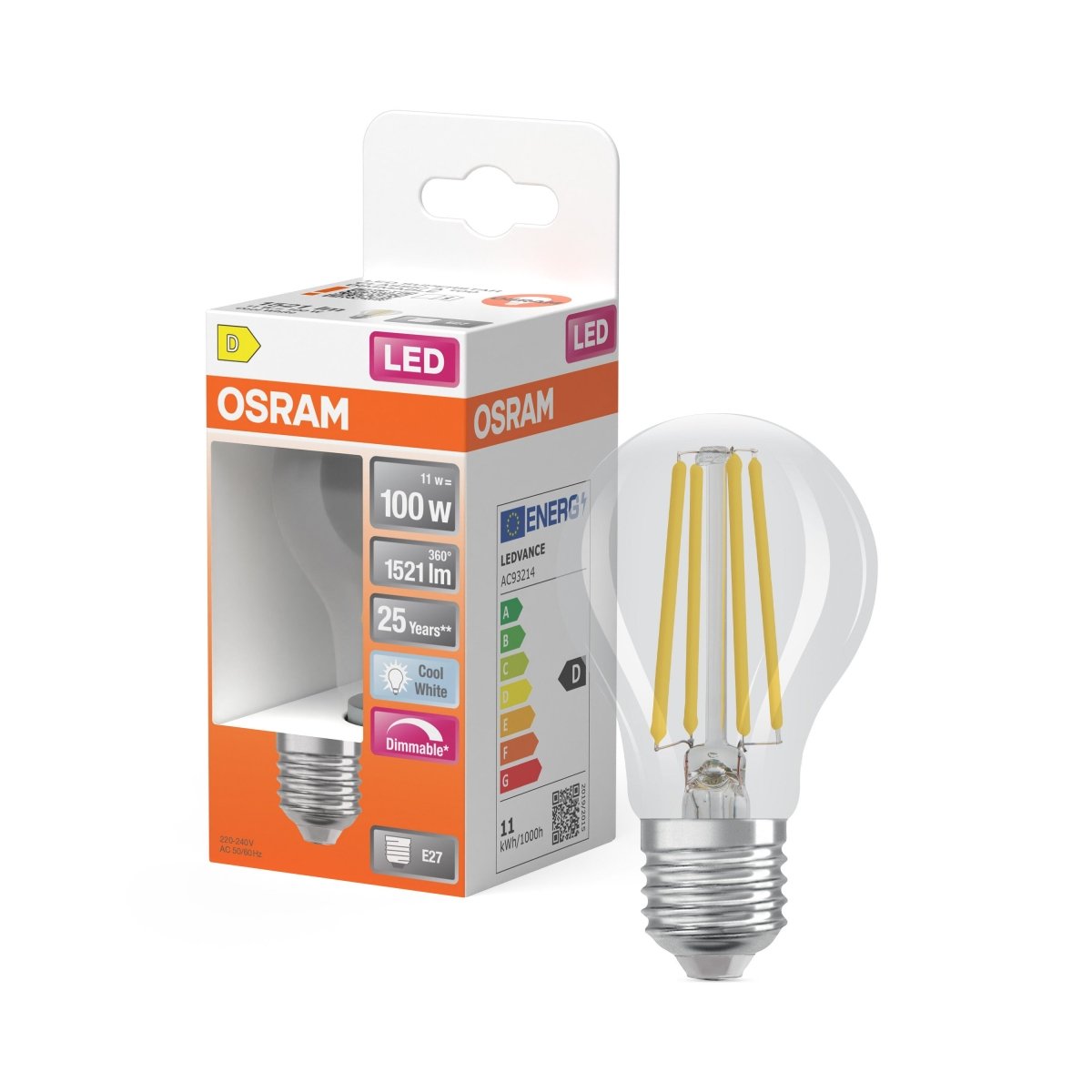 Ściemnialna Lampa LED Klasyczny krztałt E27 11W 4000K 1521 - Poland LEDVANCE e-shop 4058075448100