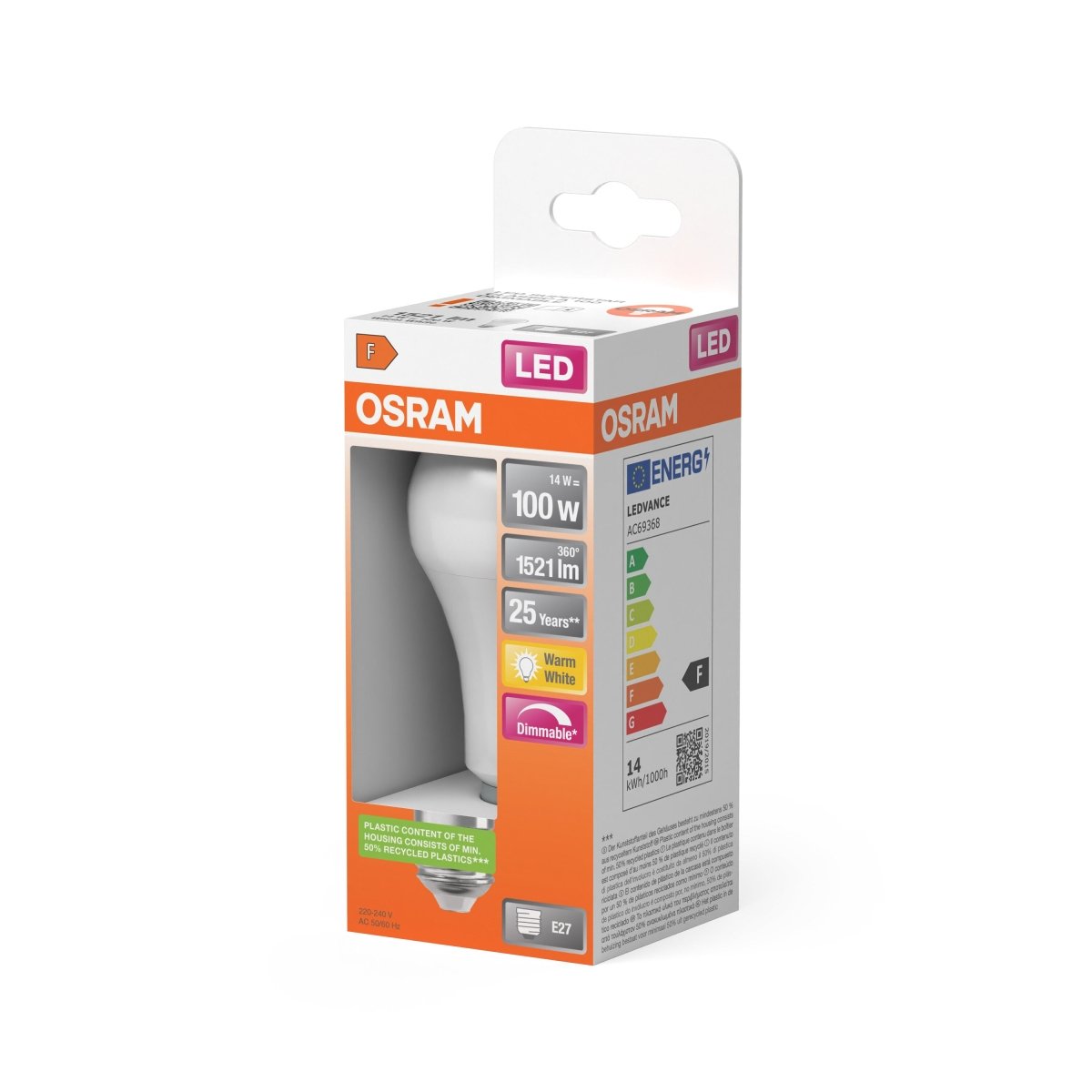 Ściemnialna Lampa LED Klasyczny krztałt E27 14W 2700K 1521 - Poland LEDVANCE e-shop 4058075433823