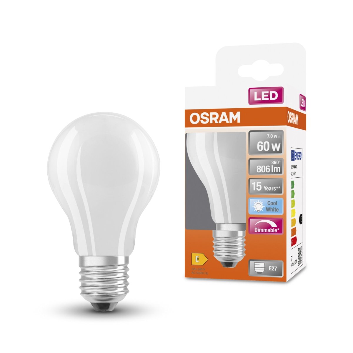 Ściemnialna Lampa LED Klasyczny krztałt E27 7W 4000K 806lm - Poland LEDVANCE e-shop 4058075434608