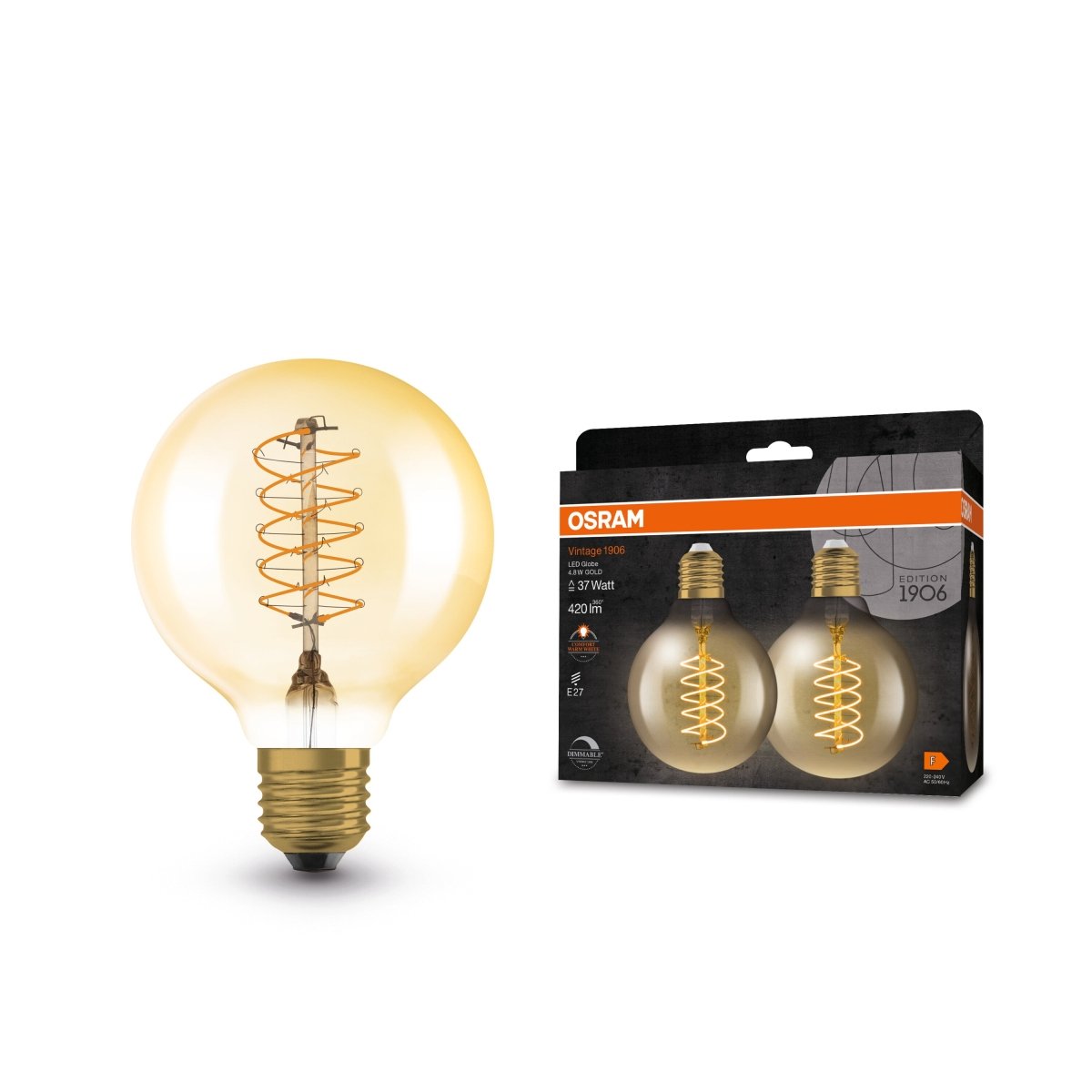 Ściemnialna Lampa LED Vintage Klasyczna Kula slim E27 4,8W - Poland LEDVANCE e-shop 4099854147876