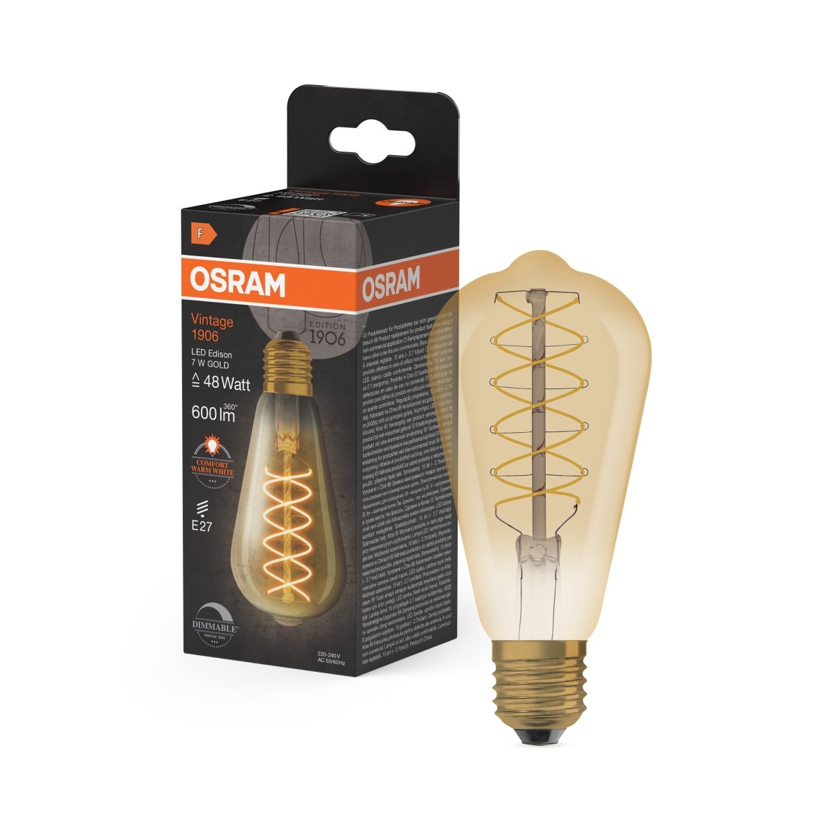 Ściemnialna Lampa LED Vintage żarówka Edisona E27 7W - Poland LEDVANCE e-shop 4099854091049