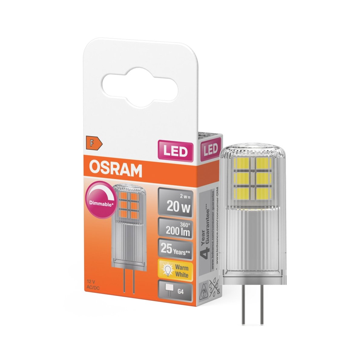Ściemnialna Niskonapięciowa Lampa LED 12 V G4 2W 2700K - Poland LEDVANCE e-shop 4058075431904