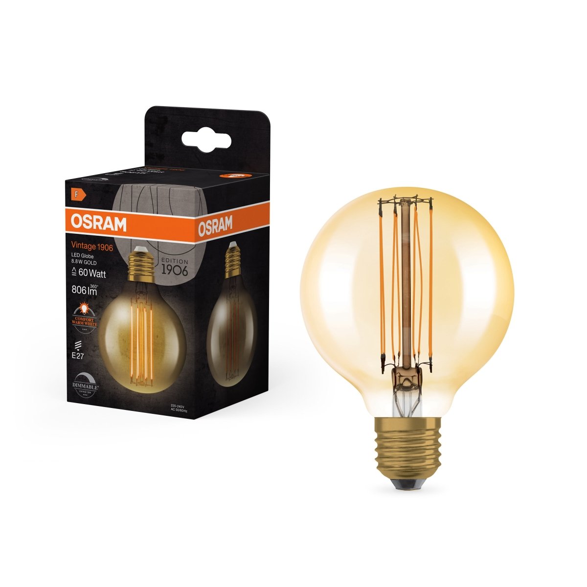 Ściemniana Lampa LED Vintage E27 8,8W 2200K 806lm - Poland LEDVANCE e-shop 4099854090943