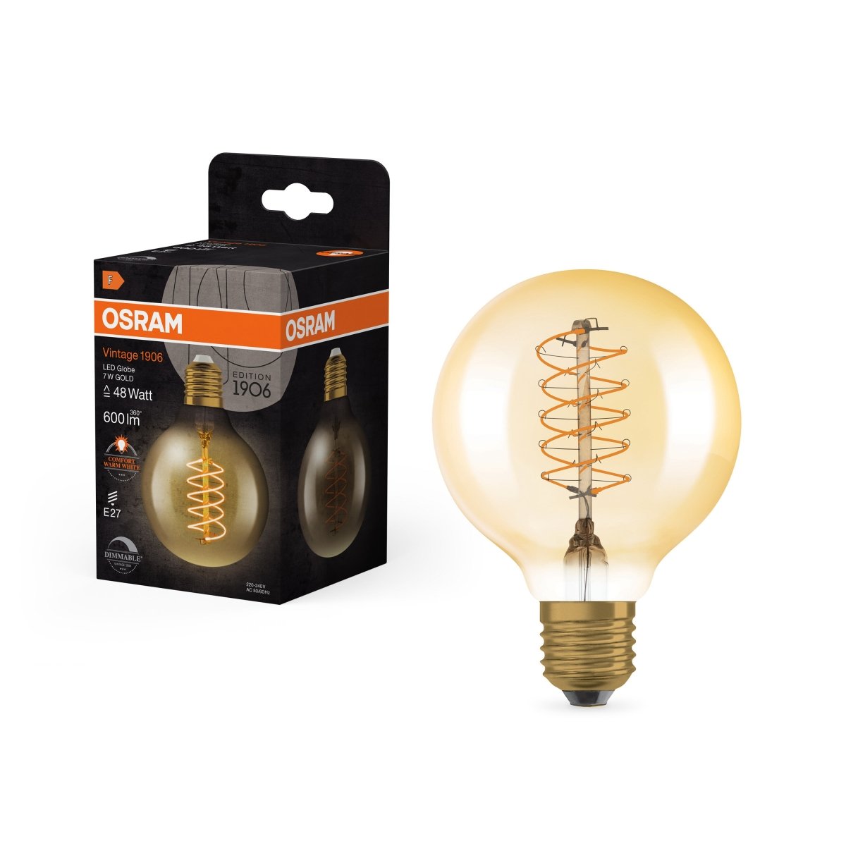 Ściemniana Lampa LED Vintage Kula slim LED E27 7W 2200K 600 - Poland LEDVANCE e-shop 4099854090820