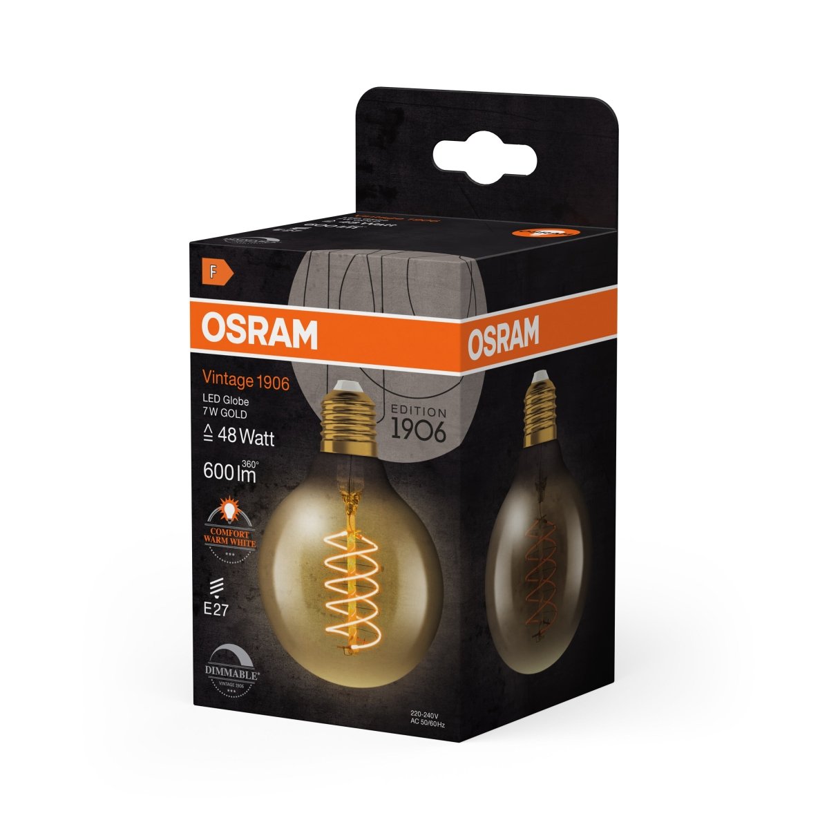Ściemniana Lampa LED Vintage Kula slim LED E27 7W 2200K 600 - Poland LEDVANCE e-shop 4099854090820