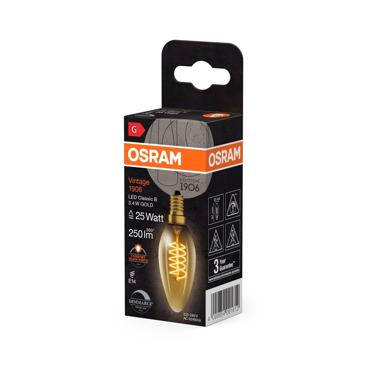 Ściemniana Lampa LED Vintage żarówki świecowe E14 3,4W - Poland LEDVANCE e-shop 4099854091612
