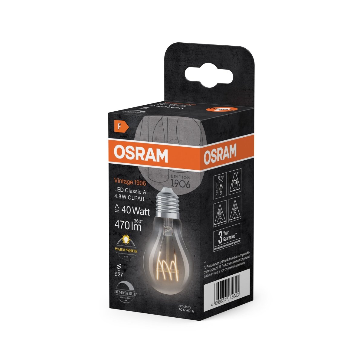 Ściemniana Lampa LED Vintage żarówki świecowe E27 4,8W - Poland LEDVANCE e-shop 4099854075643