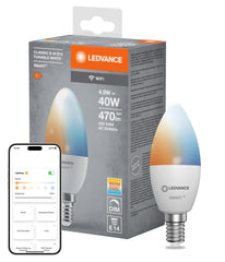 SMART żarówka LED WiFi E14 5W 1 szt., świeczka, regulowana biel - Poland LEDVANCE e-shop 4058075778573