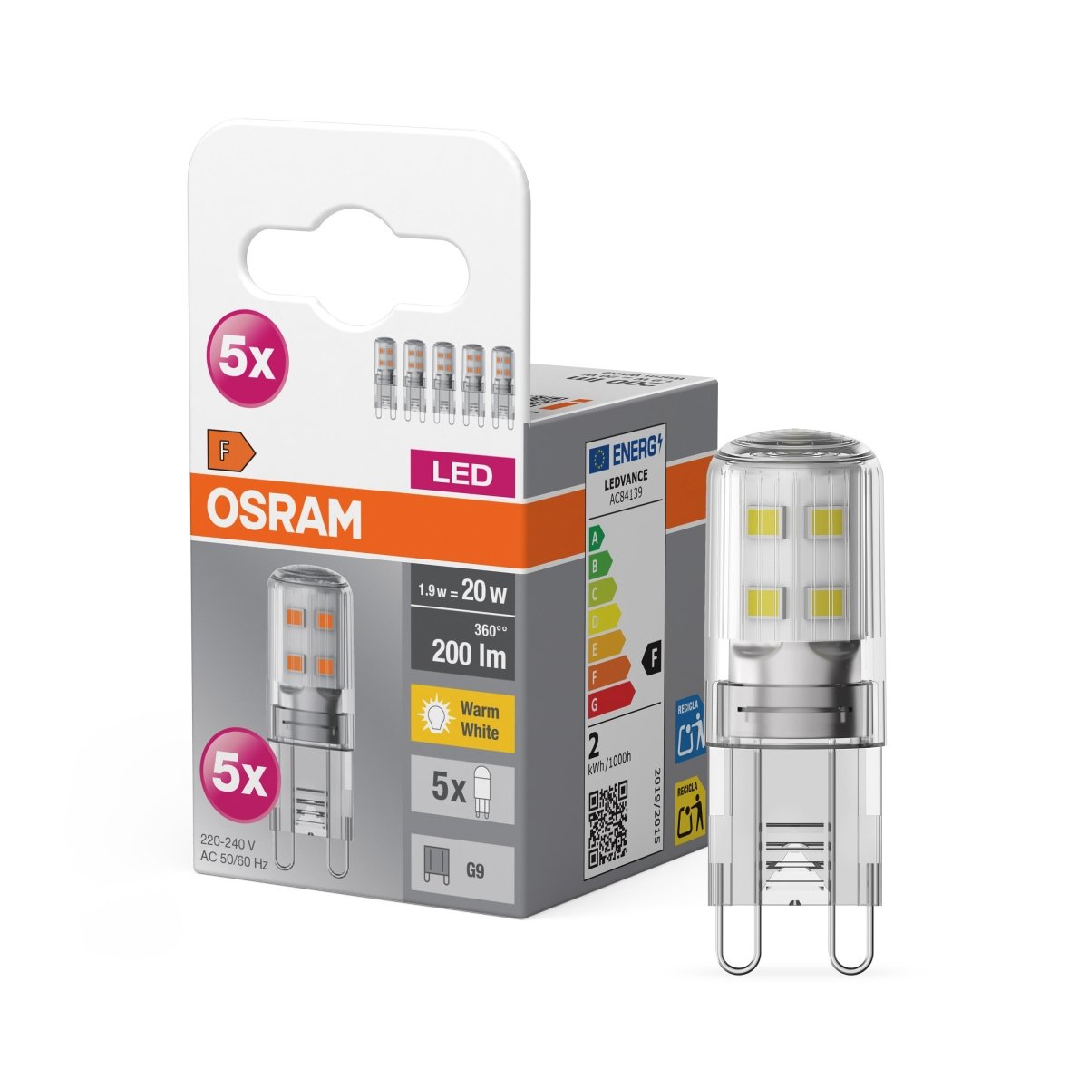 Specjalne Lampa LED G9 1,9 W 2700 K 200lm - Poland LEDVANCE e-shop 4058075758049