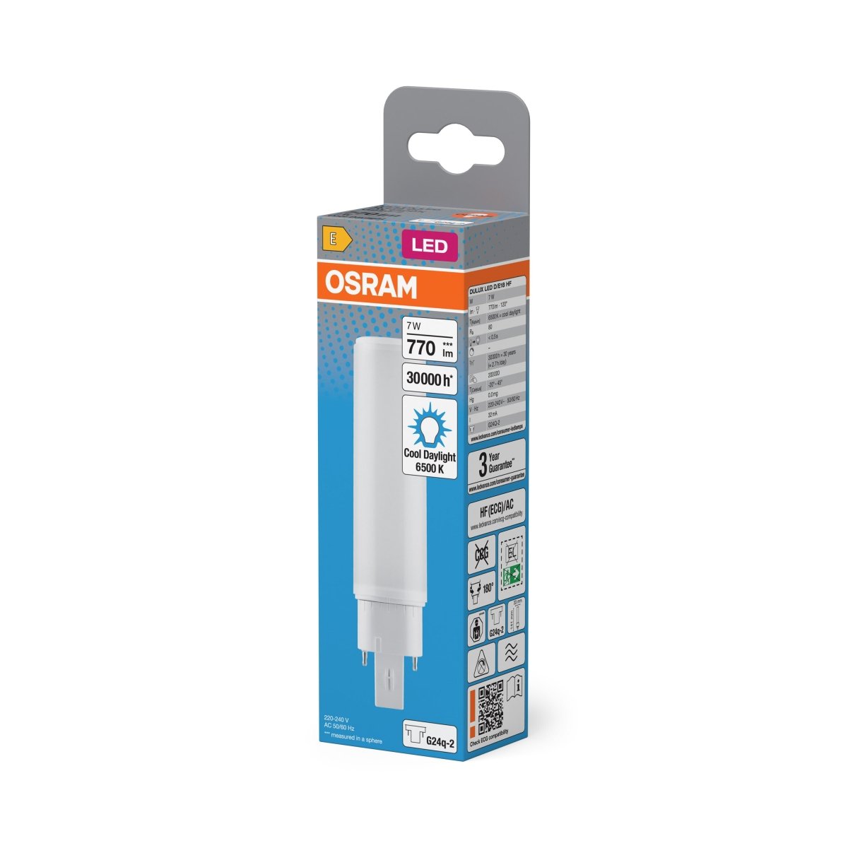 Świetlówka LED OSRAM DULUX LED D/E18 HF & AC MAINS 7W 865 G24Q - 2 - Poland LEDVANCE e - shop 4099854501791