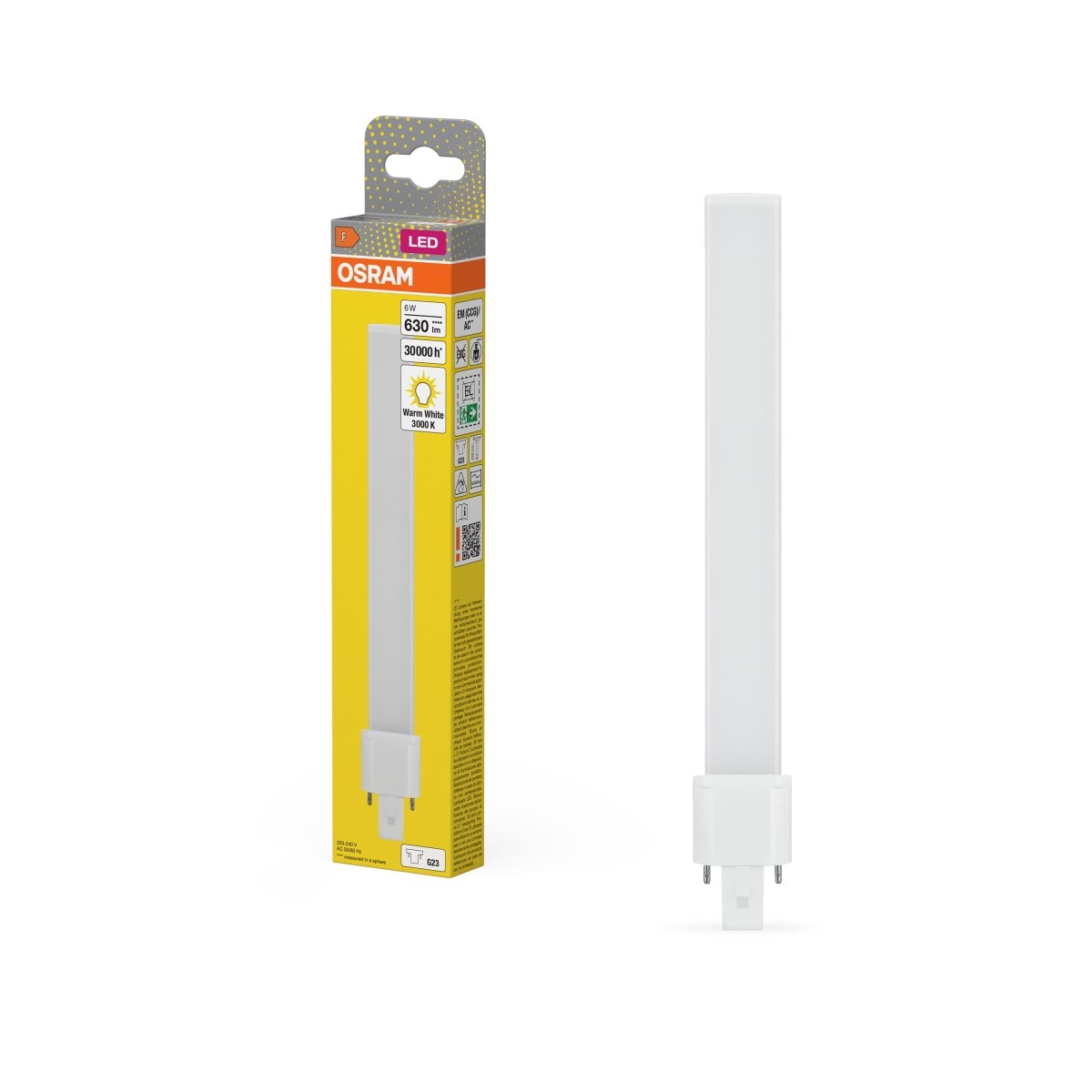 Zamiennik LED świetlówek jednotrzonkowych G23 6W 3000K 630 - Poland LEDVANCE e-shop 4058075558069