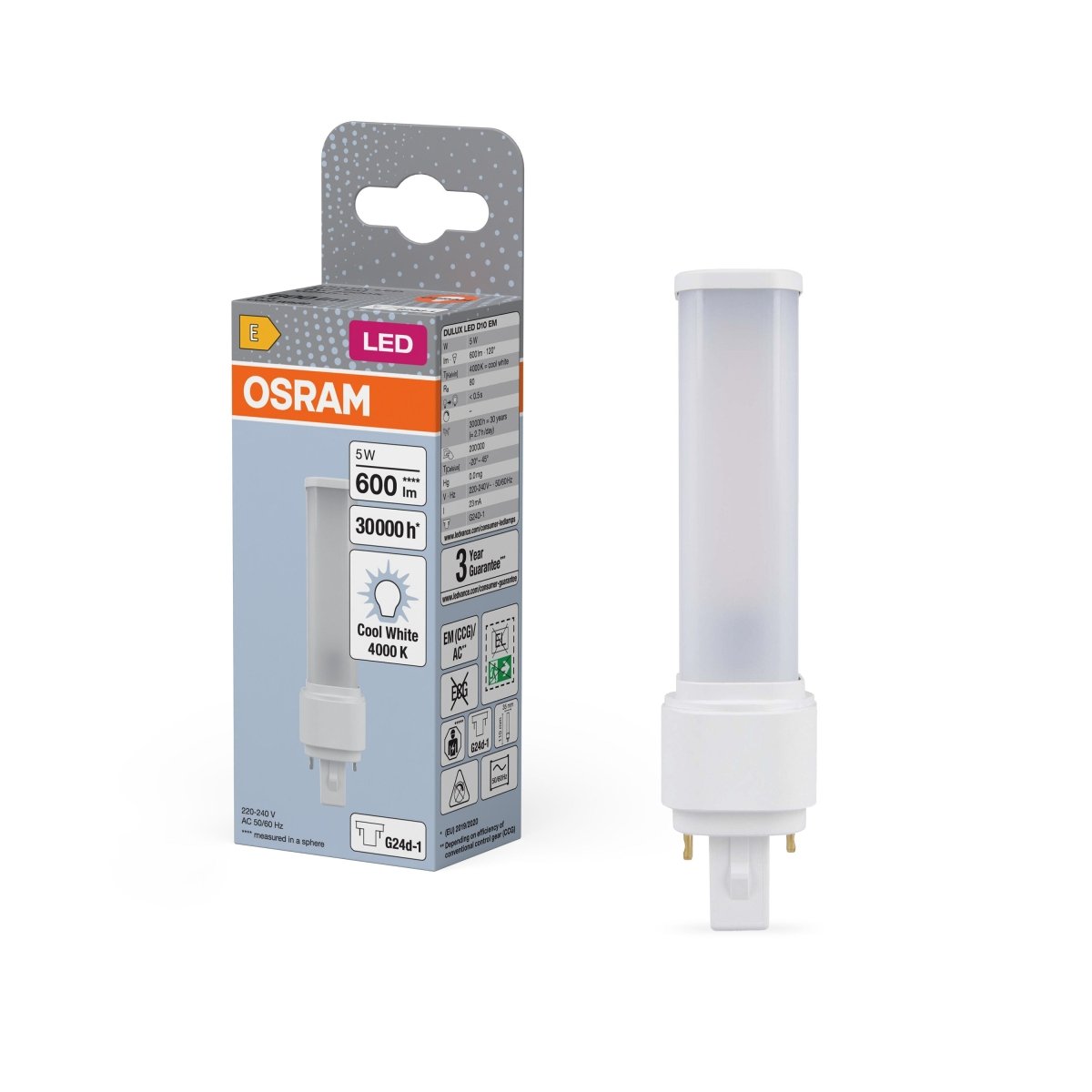 Zamiennik LED świetlówek jednotrzonkowych G24d-1 5W 4000K - Poland LEDVANCE e-shop 4058075823358