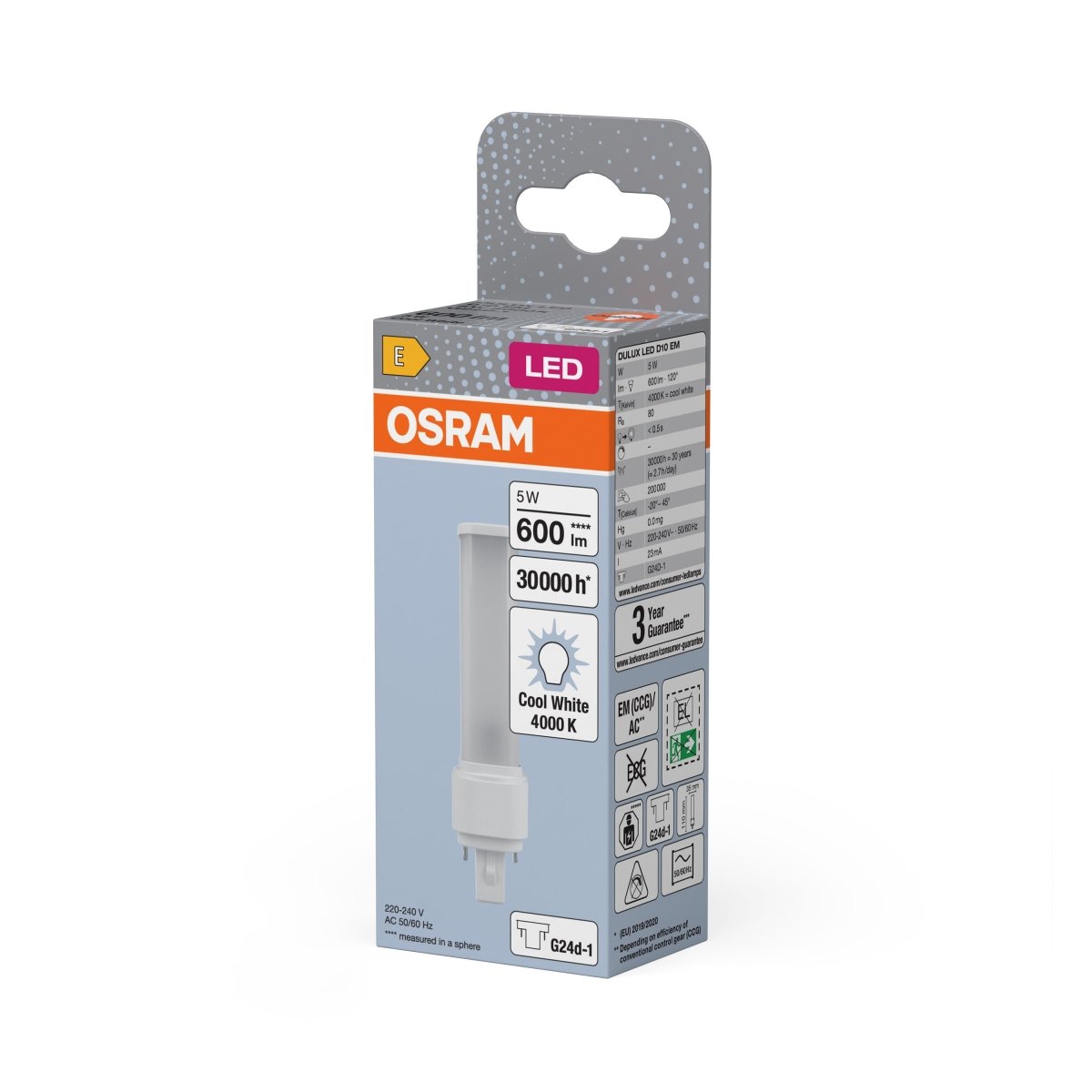 Zamiennik LED świetlówek jednotrzonkowych G24d-1 5W 4000K - Poland LEDVANCE e-shop 4058075823358