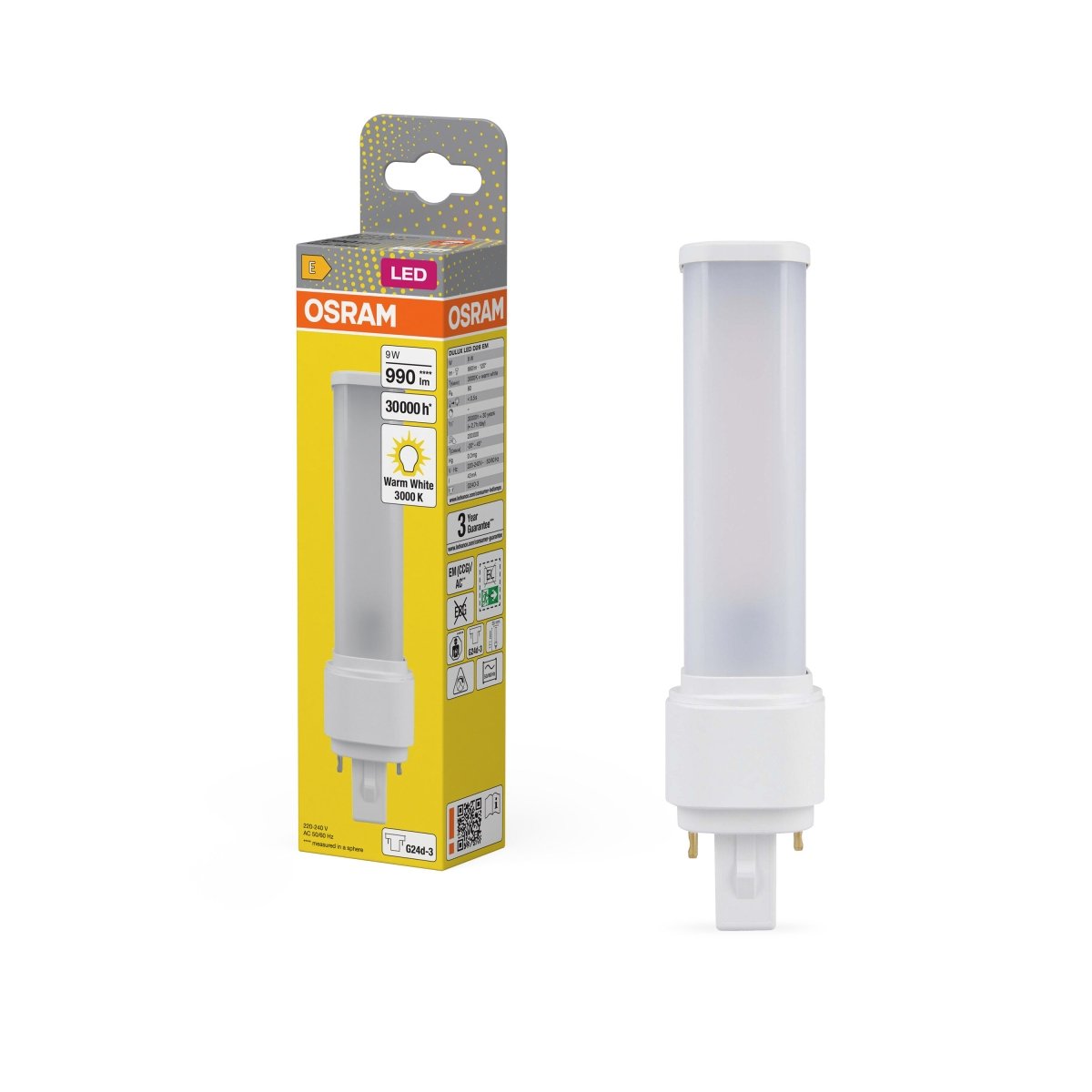 Zamiennik LED świetlówek jednotrzonkowych G24d-3 9W 3000K - Poland LEDVANCE e-shop 4058075558564