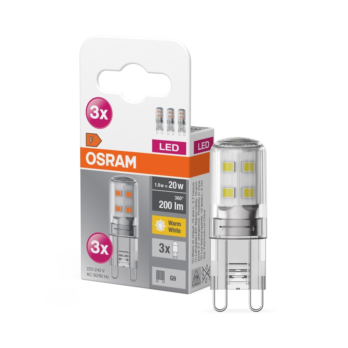Żarówka LED BASE PIN G9 220-240V 1,9W, 1 szt. - Poland LEDVANCE e-shop 4058075450042