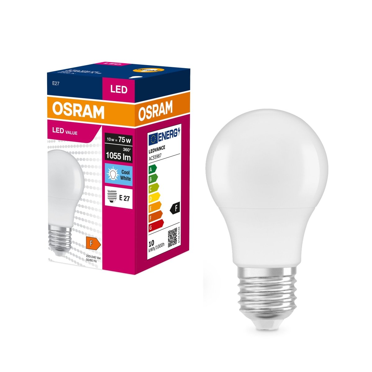 Żarówka LED CLA E27 10W LED VALUE OSRAM matowa, 75W, neutralna - Poland LEDVANCE e-shop 4052899973404