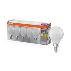 Żarówka LED E14 4,9W BASE CLASSIC 5 szt., matowa, barwa ciepła - Poland LEDVANCE e-shop 4058075152731