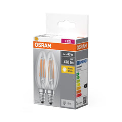 Żarówka LED E14 4W BASE 2 szt. filament, barwa ciepła - Poland LEDVANCE e - shop 4099854090226