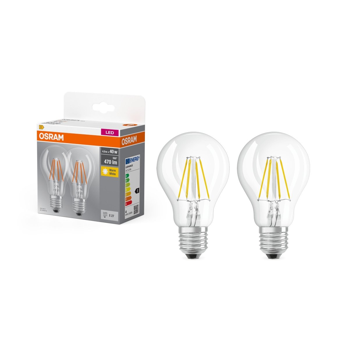Żarówka LED E27 4W CLASSIC 2 szt. filament, barwa ciepła - Poland LEDVANCE e - shop 4099854090202