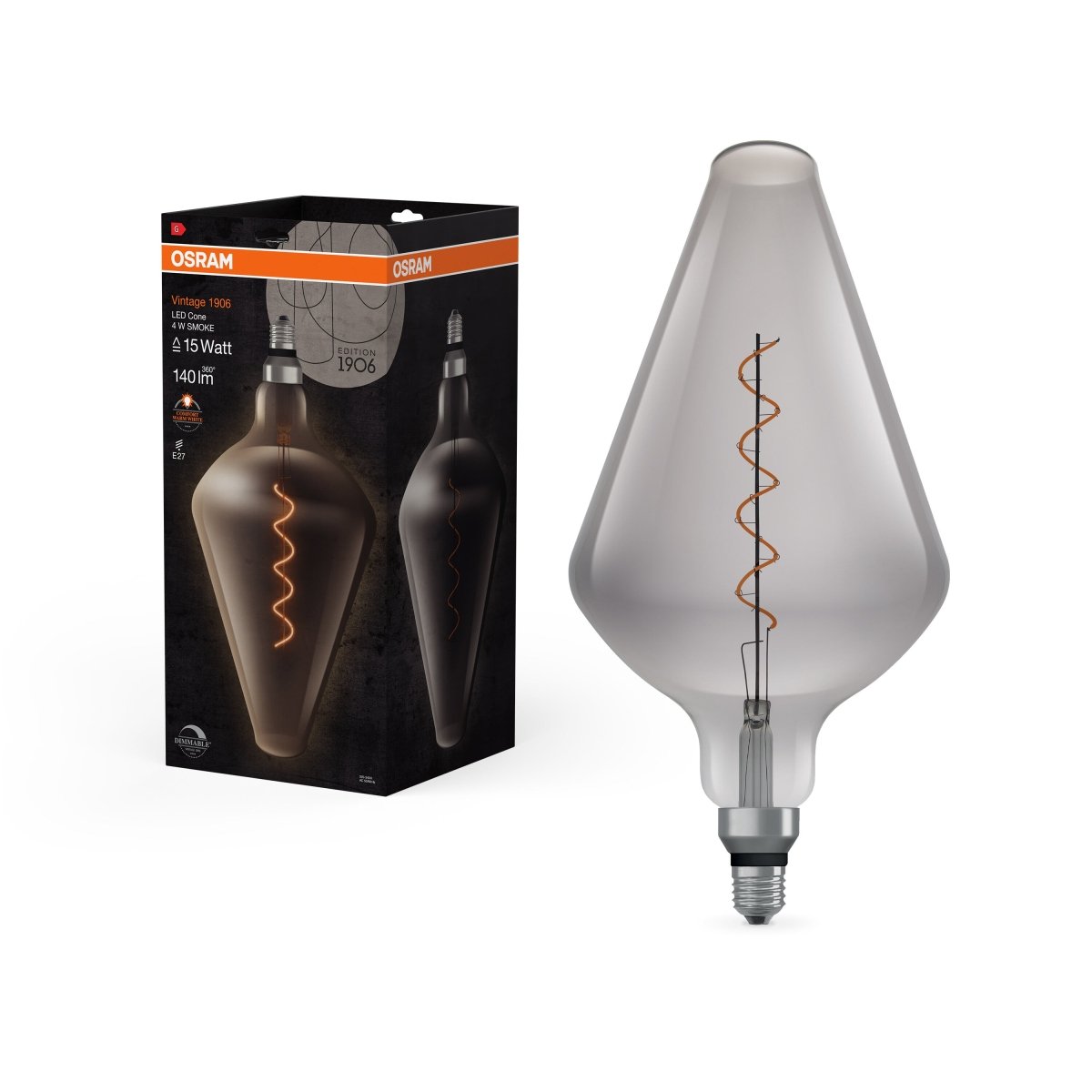 Żarówka LED E27 4W Vintage 1906 LED Big Special 15 SMOKE ciepła. - Poland LEDVANCE e-shop 4058075761018