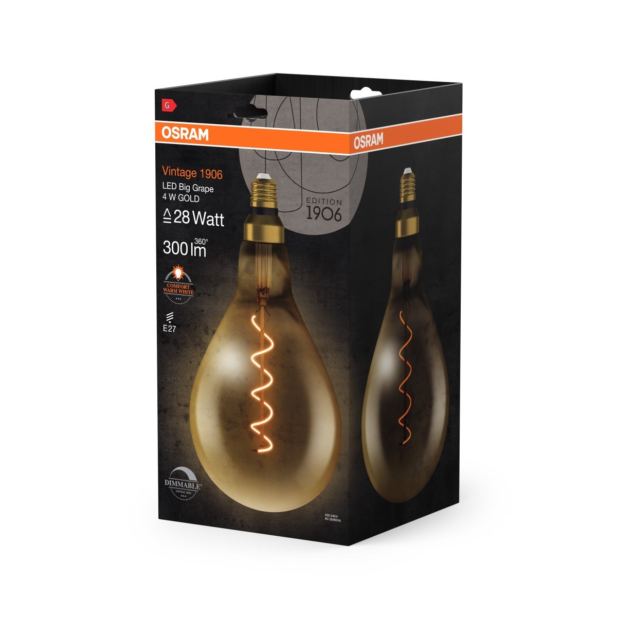 Żarówka LED E27 4W Vintage 1906 LED Big Special 28 GOLD, ciepła. - Poland LEDVANCE e-shop 4058075269705