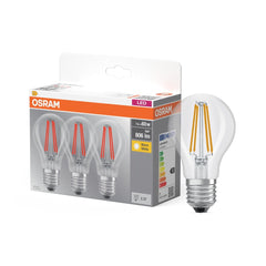 Żarówka LED E27 6,5W BASE zestaw 3 szt., retrofit, barwa ciepła - Poland LEDVANCE e-shop 4058075819290