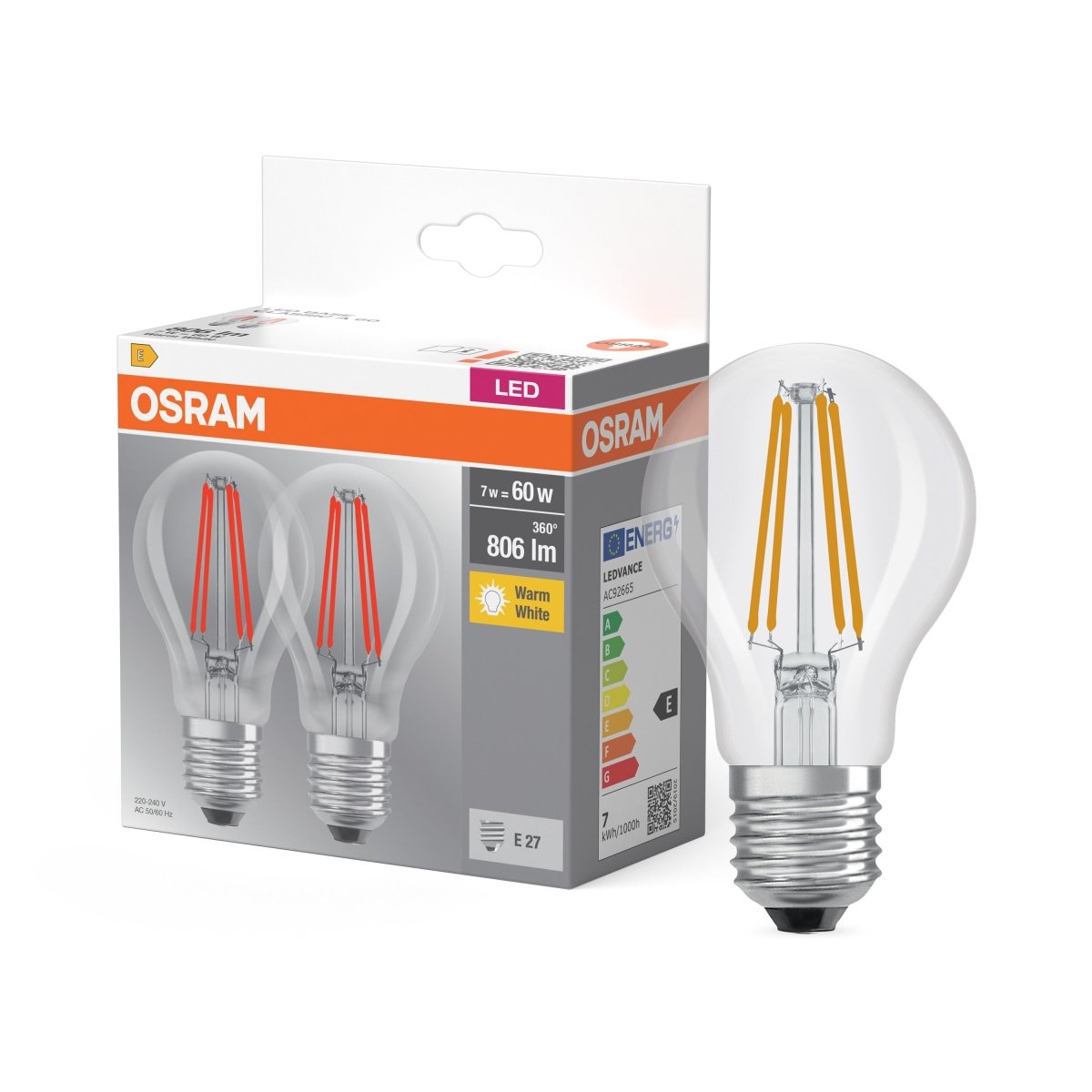 Żarówka LED E27 6,5W CLASSIC 2 szt. filament, barwa ciepła - Poland LEDVANCE e - shop 4099854064098