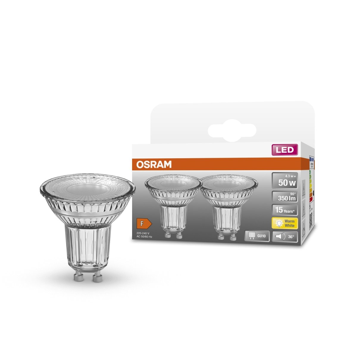Żarówka LED GU10 4,3W STAR 2 szt., barwa ciepła - Poland LEDVANCE e-shop 4058075260252