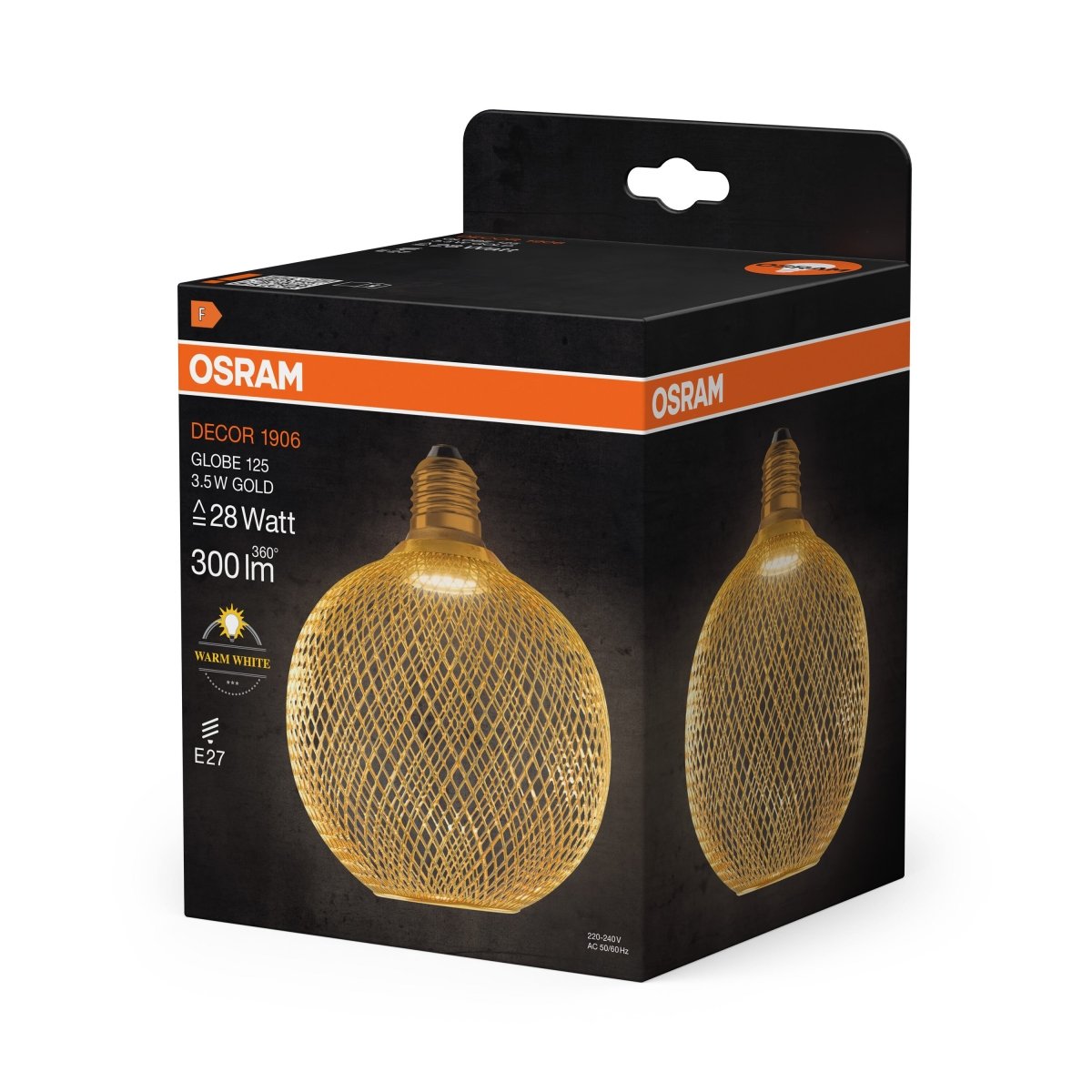 Żarówka LED OSRAM DECOR LED FLAT GLOBE 125 GOLD 3.5W 827 Frosted E27 Non - DIM - Poland LEDVANCE e - shop 4058075840089