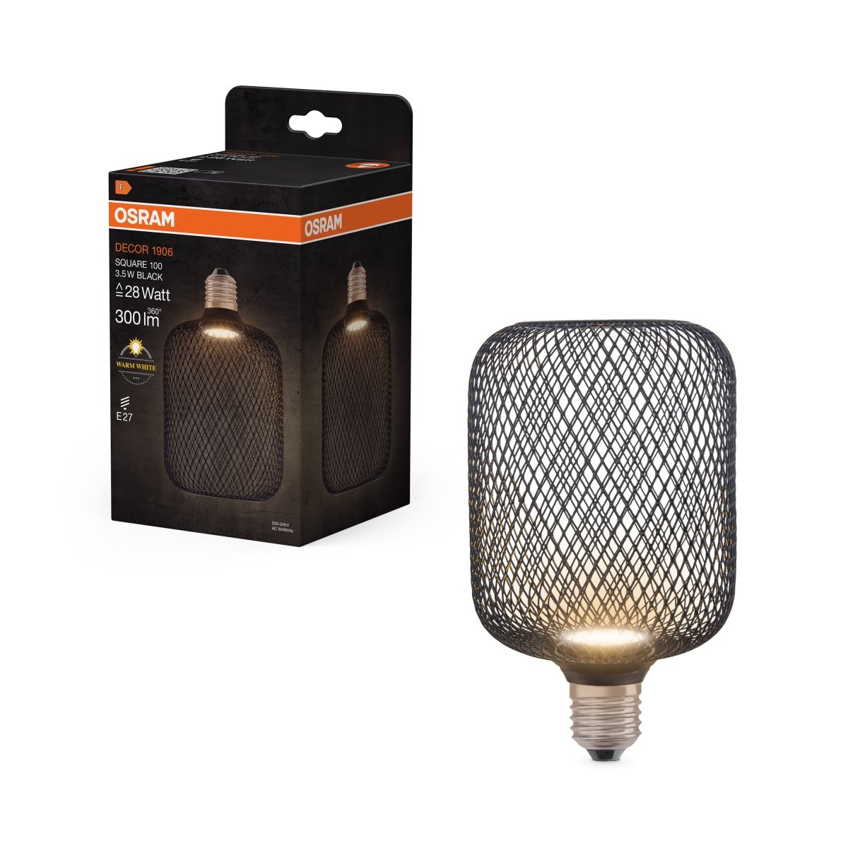 Żarówka LED OSRAM DECOR LED FLAT SQUARE 100 czarny 3.5W 827 Frosted E27 Non - DIM - Poland LEDVANCE e - shop 4058075840140