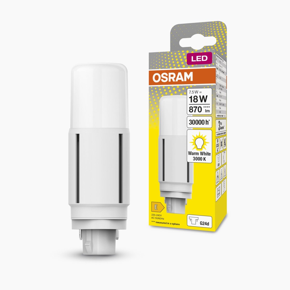 Żarówka LED OSRAM DULUX LED D18 VT EM & AC MAINS 7.5W 830 G24D - Poland LEDVANCE e - shop 4058075824539
