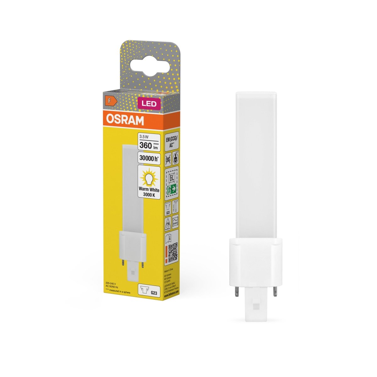 Żarówka LED OSRAM DULUX LED S7 EM & AC MAINS 3.5W 830 G23 - Poland LEDVANCE e - shop 4058075823532