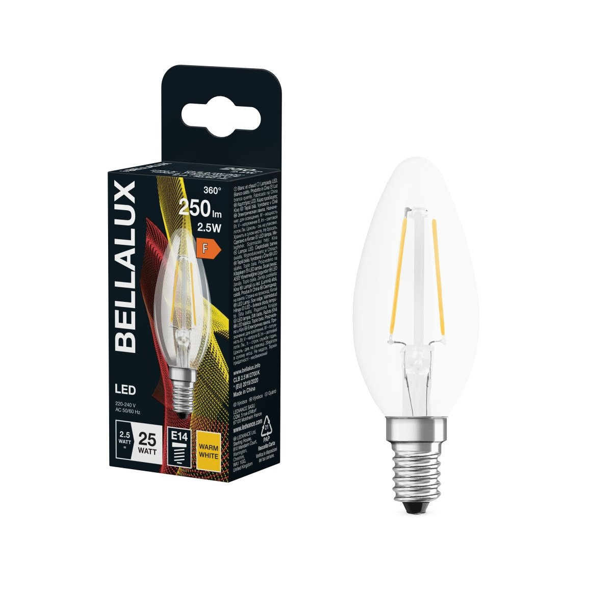 Żarówka LED OSRAM LED Classic B 25 Filament 2.5W 827 Clear E14 - Poland LEDVANCE e - shop 4058075115255