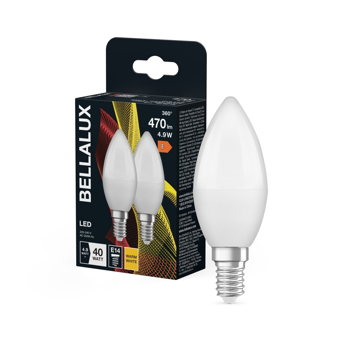 Żarówka LED OSRAM LED Classic B 40 4.9W 827 Frosted E14 ciepła 2pak - Poland LEDVANCE e - shop 4058075157040