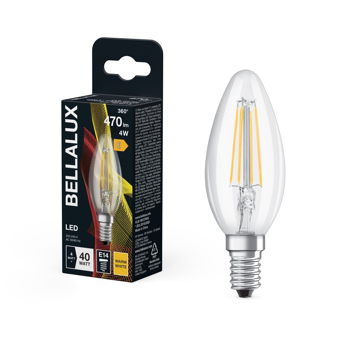 Żarówka LED OSRAM LED Classic B 40 Filament 4W 827 Clear E14 - Poland LEDVANCE e - shop 4058075115279