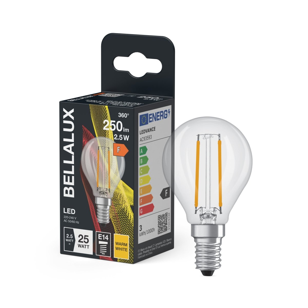 Żarówka LED OSRAM LED Classic P 25 Filament 2.5W 827 Clear E14 - Poland LEDVANCE e - shop 4058075115293