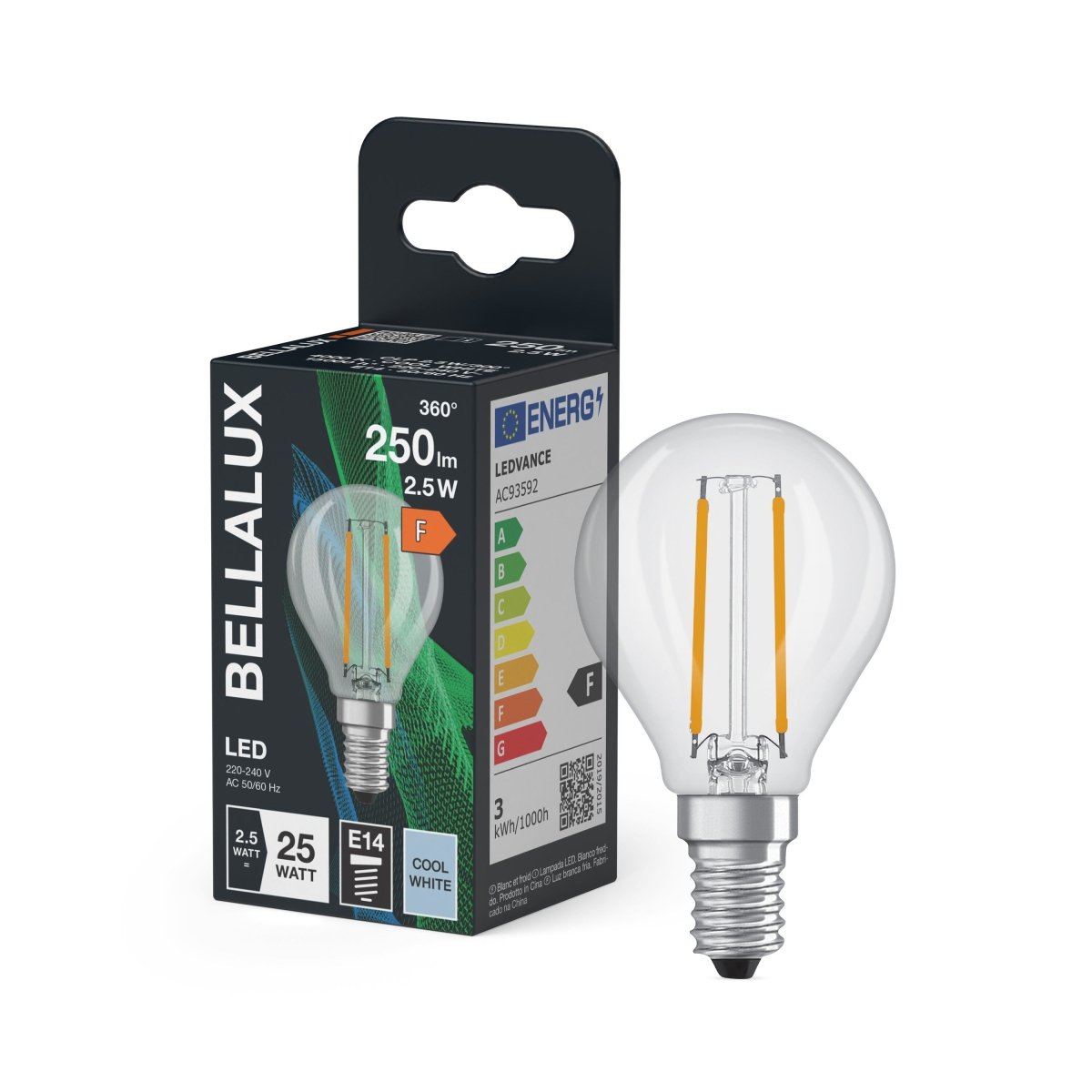 Żarówka LED OSRAM LED Classic P 25 Filament 2.5W 840 Clear E14 - Poland LEDVANCE e - shop 4058075592254